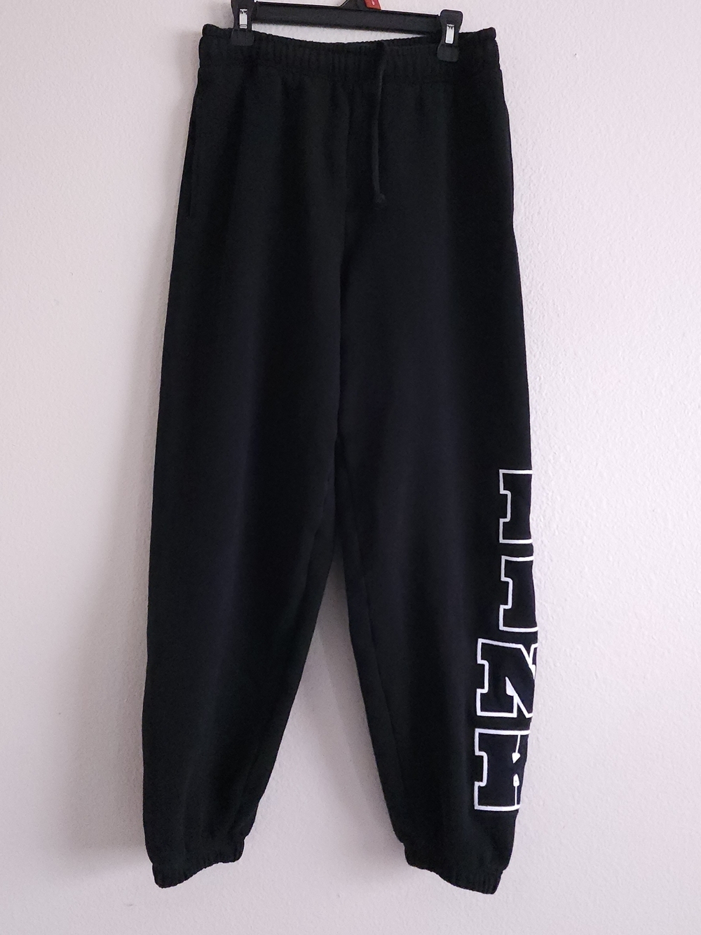 PINK Victoria's Secret Black Fleece Boyfriend Joggers XS Logo